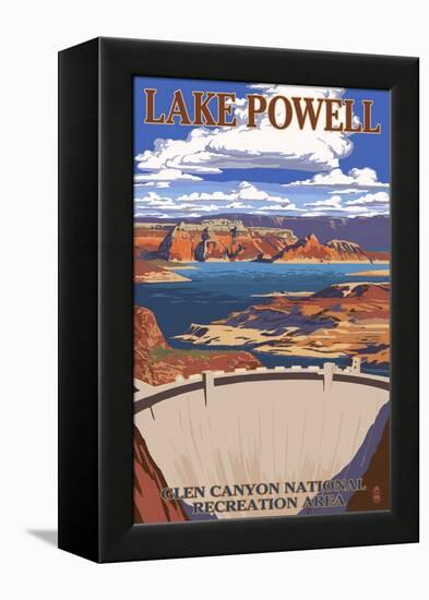 Lake Powell Dam View-Lantern Press-Framed Stretched Canvas