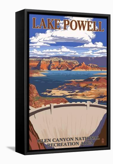 Lake Powell Dam View-Lantern Press-Framed Stretched Canvas