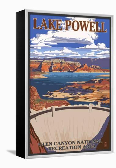 Lake Powell Dam View-Lantern Press-Framed Stretched Canvas