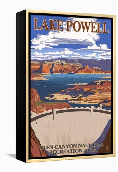 Lake Powell Dam View-Lantern Press-Framed Stretched Canvas