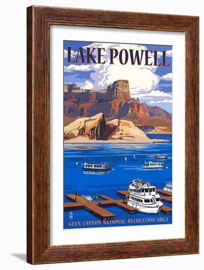 Lake Powell Marina View-Lantern Press-Framed Art Print