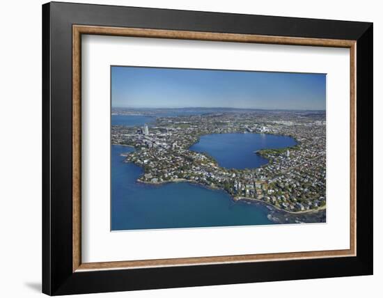 Lake Pupuke, Takapuna, Auckland, North Island, New Zealand-David Wall-Framed Photographic Print