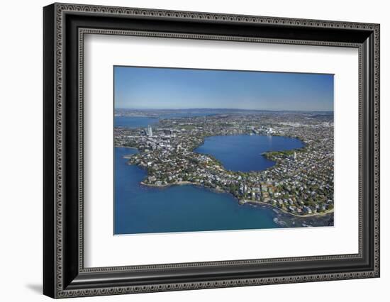 Lake Pupuke, Takapuna, Auckland, North Island, New Zealand-David Wall-Framed Photographic Print