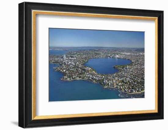 Lake Pupuke, Takapuna, Auckland, North Island, New Zealand-David Wall-Framed Photographic Print