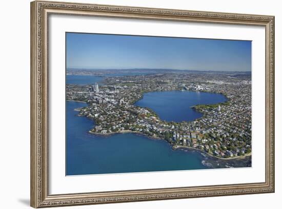 Lake Pupuke, Takapuna, Auckland, North Island, New Zealand-David Wall-Framed Photographic Print