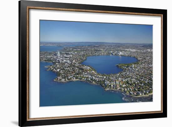 Lake Pupuke, Takapuna, Auckland, North Island, New Zealand-David Wall-Framed Photographic Print