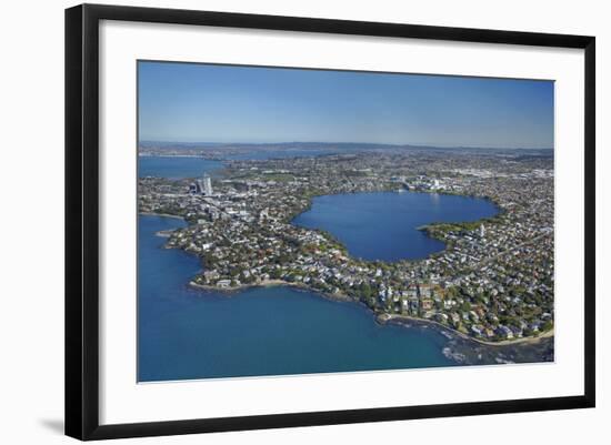 Lake Pupuke, Takapuna, Auckland, North Island, New Zealand-David Wall-Framed Photographic Print