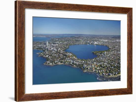 Lake Pupuke, Takapuna, Auckland, North Island, New Zealand-David Wall-Framed Photographic Print