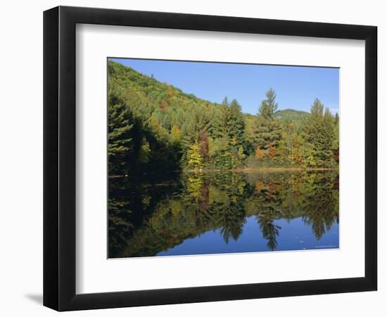 Lake Reflections Near Jackson, New Hampshire, New England, USA-Fraser Hall-Framed Photographic Print