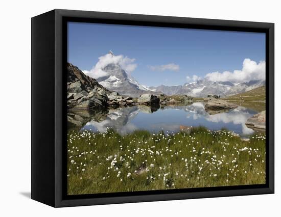 Lake Riffelsee and the Matterhorn, Zermatt, Valais, Swiss Alps, Switzerland, Europe-Hans Peter Merten-Framed Premier Image Canvas