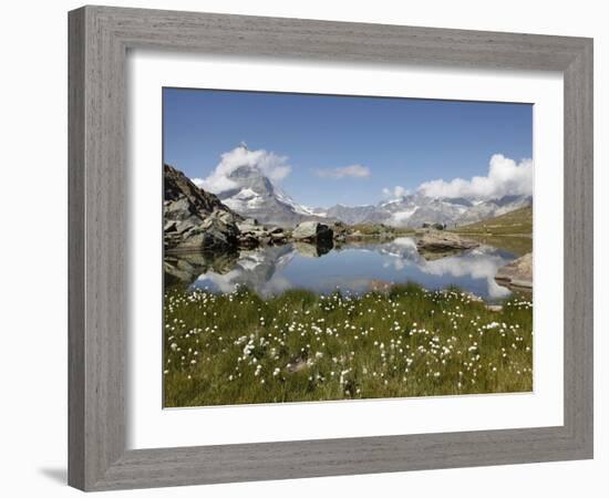 Lake Riffelsee and the Matterhorn, Zermatt, Valais, Swiss Alps, Switzerland, Europe-Hans Peter Merten-Framed Photographic Print