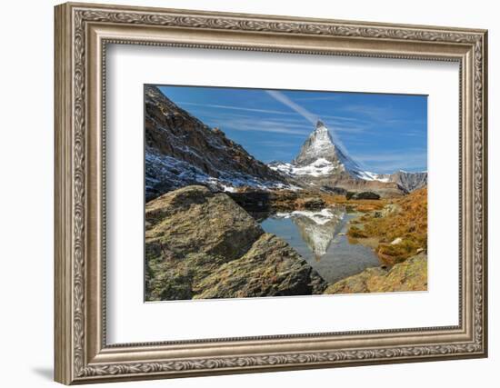 Lake Riffelsee with Matterhorn (4478m), Zermatt, Valais, Swiss Alps, Switzerland-Markus Lange-Framed Photographic Print