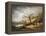 Lake Scene with Cottage, 1790-1800 (Oil on Canvas)-George Morland-Framed Premier Image Canvas