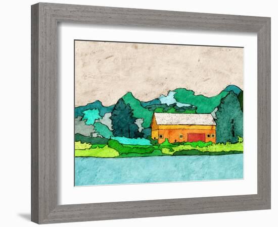 Lake Side-Ynon Mabat-Framed Art Print