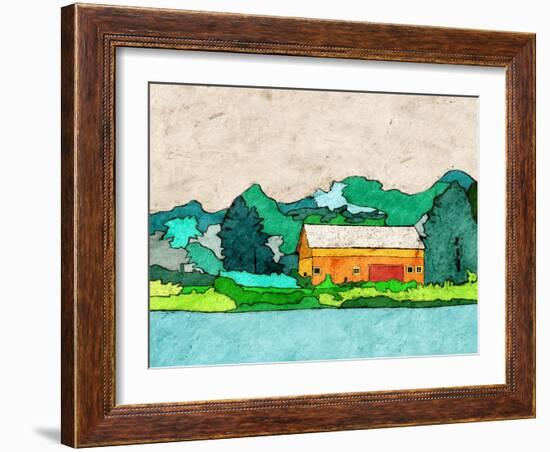 Lake Side-Ynon Mabat-Framed Art Print