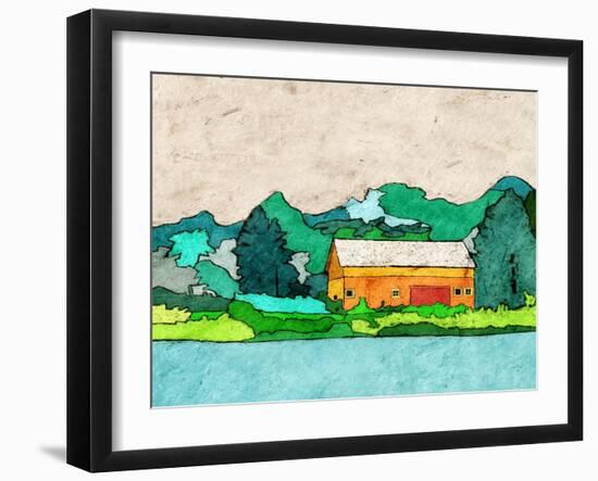 Lake Side-Ynon Mabat-Framed Art Print