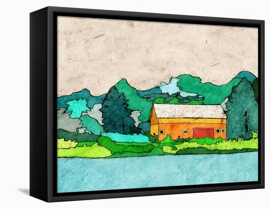 Lake Side-Ynon Mabat-Framed Stretched Canvas