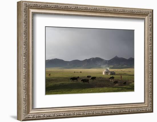 Lake Song-Kol, Kyrgyzstan, Central Asia-Eitan Simanor-Framed Photographic Print