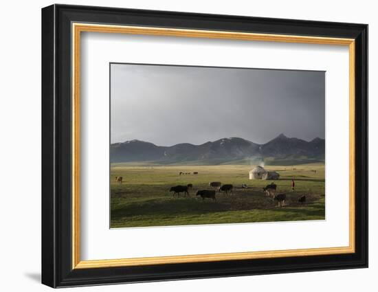 Lake Song-Kol, Kyrgyzstan, Central Asia-Eitan Simanor-Framed Photographic Print