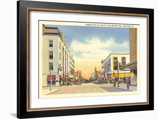 Lake Street, Oak Park, Illinois-null-Framed Art Print