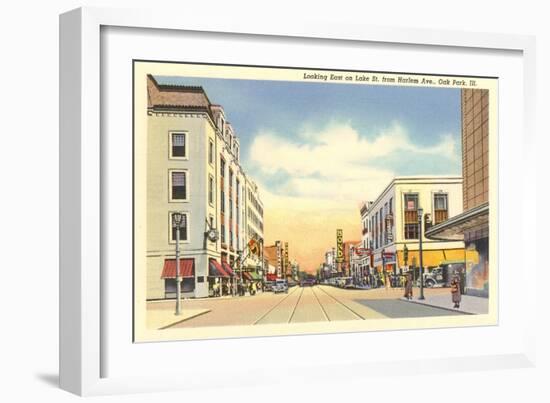 Lake Street, Oak Park, Illinois-null-Framed Art Print