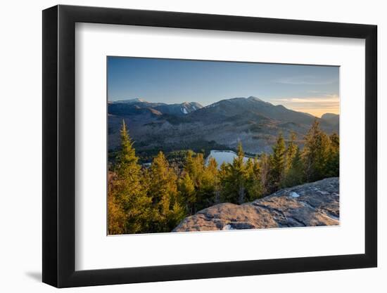 Lake surrounded by mountains, Heart Lake, Algonquin Peak, Adirondack Mountains State Park, New Y...-null-Framed Photographic Print