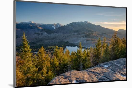 Lake surrounded by mountains, Heart Lake, Algonquin Peak, Adirondack Mountains State Park, New Y...-null-Mounted Photographic Print