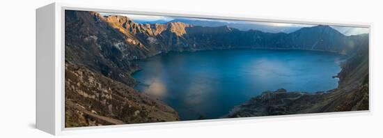 Lake Surrounded by Mountains, Quilotoa, Andes, Cotopaxi Province, Ecuador-null-Framed Stretched Canvas