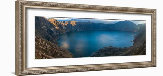 Lake Surrounded by Mountains, Quilotoa, Andes, Cotopaxi Province, Ecuador-null-Framed Photographic Print