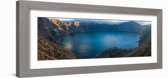 Lake Surrounded by Mountains, Quilotoa, Andes, Cotopaxi Province, Ecuador-null-Framed Photographic Print