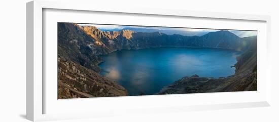 Lake Surrounded by Mountains, Quilotoa, Andes, Cotopaxi Province, Ecuador-null-Framed Photographic Print