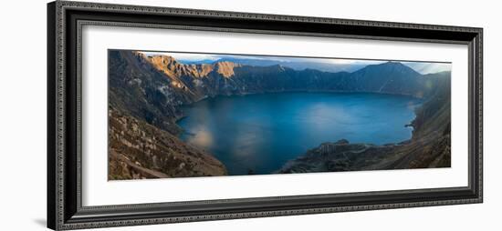 Lake Surrounded by Mountains, Quilotoa, Andes, Cotopaxi Province, Ecuador-null-Framed Photographic Print