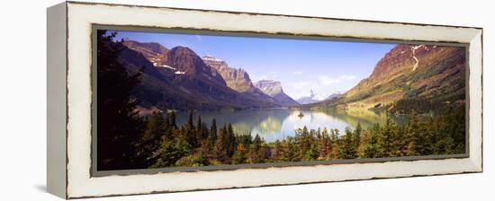 Lake Surrounded by Mountains, St. Mary Lake, Glacier National Park, Montana, USA-null-Framed Premier Image Canvas