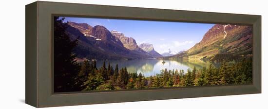 Lake Surrounded by Mountains, St. Mary Lake, Glacier National Park, Montana, USA-null-Framed Premier Image Canvas