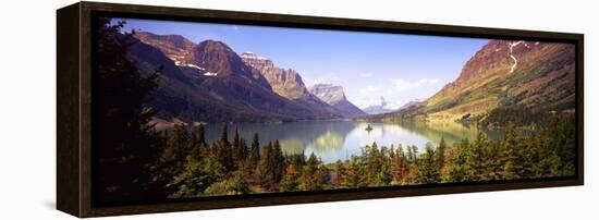 Lake Surrounded by Mountains, St. Mary Lake, Glacier National Park, Montana, USA-null-Framed Premier Image Canvas