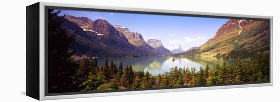 Lake Surrounded by Mountains, St. Mary Lake, Glacier National Park, Montana, USA-null-Framed Premier Image Canvas