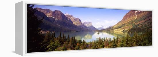 Lake Surrounded by Mountains, St. Mary Lake, Glacier National Park, Montana, USA-null-Framed Premier Image Canvas