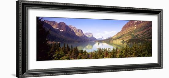 Lake Surrounded by Mountains, St. Mary Lake, Glacier National Park, Montana, USA-null-Framed Photographic Print