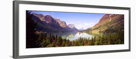 Lake Surrounded by Mountains, St. Mary Lake, Glacier National Park, Montana, USA-null-Framed Photographic Print