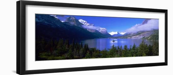Lake Surrounded by Mountains, St. Mary Lake, Glacier National Park, Montana, USA-null-Framed Photographic Print