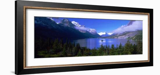 Lake Surrounded by Mountains, St. Mary Lake, Glacier National Park, Montana, USA-null-Framed Photographic Print