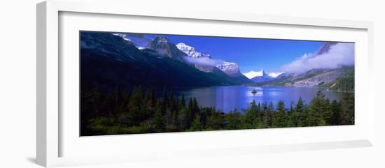 Lake Surrounded by Mountains, St. Mary Lake, Glacier National Park, Montana, USA-null-Framed Photographic Print