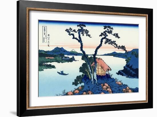 Lake Suwa in the Shinano Province, 1830-1833-Katsushika Hokusai-Framed Giclee Print