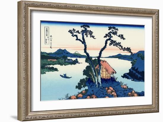 Lake Suwa in the Shinano province, c.1830-Katsushika Hokusai-Framed Giclee Print