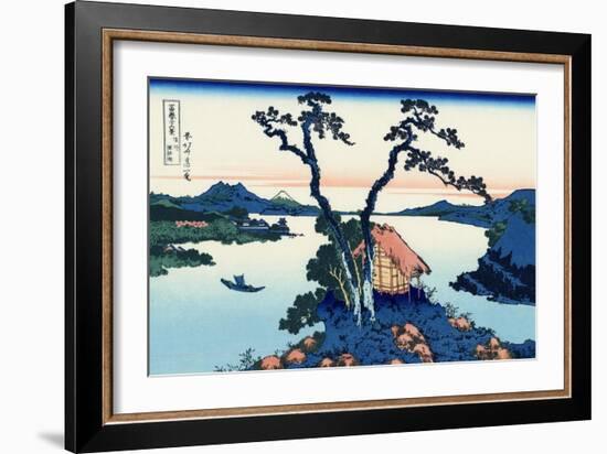 Lake Suwa in the Shinano province, c.1830-Katsushika Hokusai-Framed Giclee Print