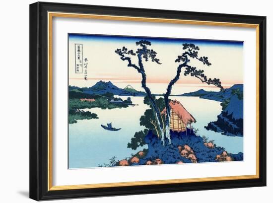 Lake Suwa in the Shinano province, c.1830-Katsushika Hokusai-Framed Giclee Print