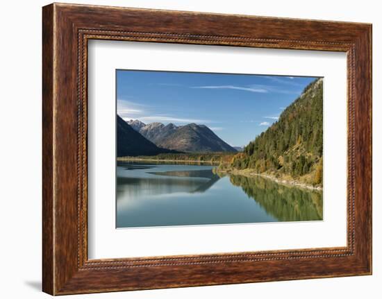 Lake Sylvanstein, Germany in Fall with Reflections-Sheila Haddad-Framed Photographic Print