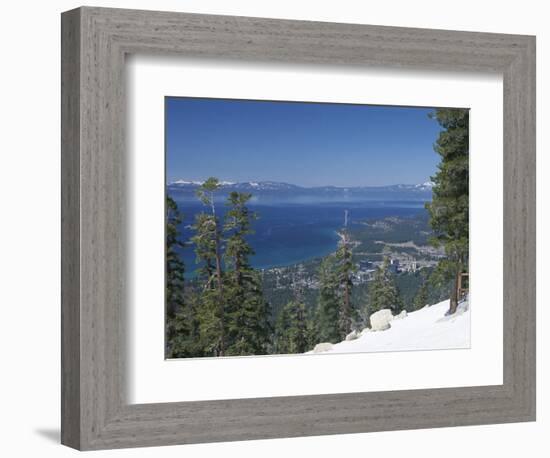 Lake Tahoe and Town on California and Nevada State Line, USA-Adam Swaine-Framed Photographic Print