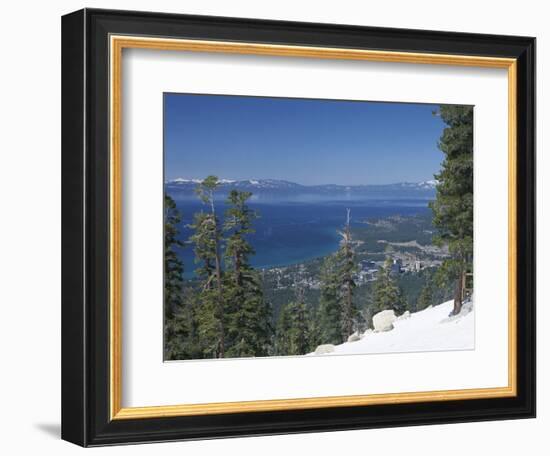 Lake Tahoe and Town on California and Nevada State Line, USA-Adam Swaine-Framed Photographic Print