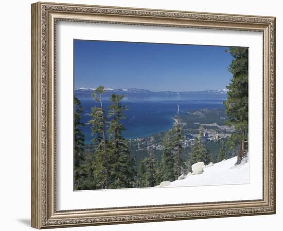 Lake Tahoe and Town on California and Nevada State Line, USA-Adam Swaine-Framed Photographic Print